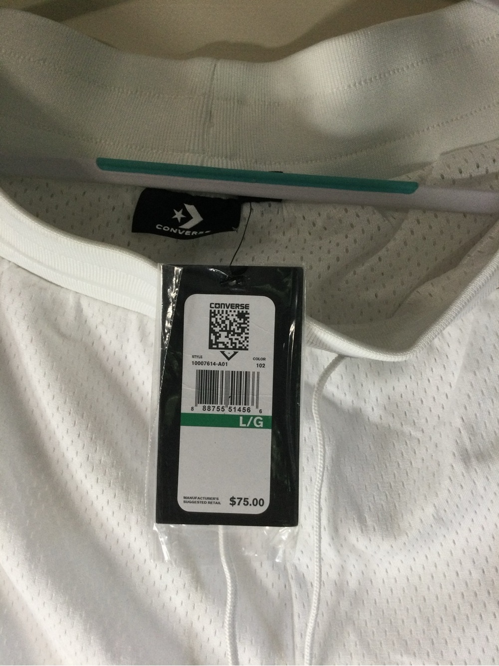 Converse White Mesh Athletic Jersey Top